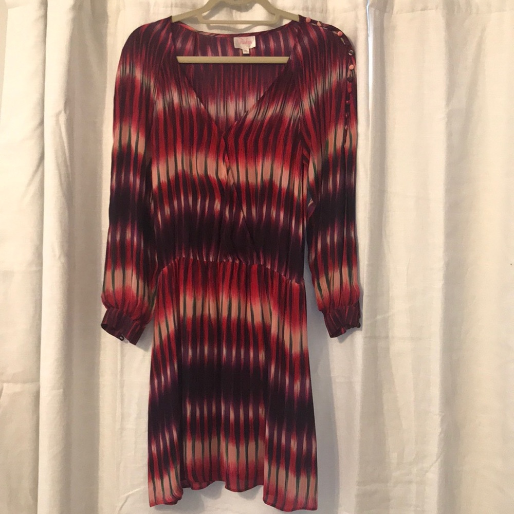 Parker silk button sleeve dress